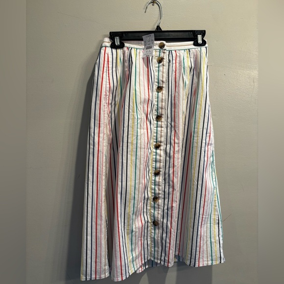 J. Crew Multicolor Striped A-Line Skirt preppy colorful XS fall indie boho - Picture 12 of 12